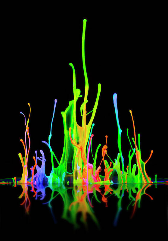 Fluorescent Paint In Motion Art Print by Don Farrall 