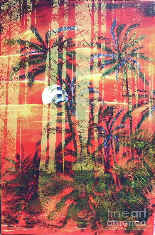 Mahina Art Print featuring the painting Forest Mahina by Michael Silbaugh