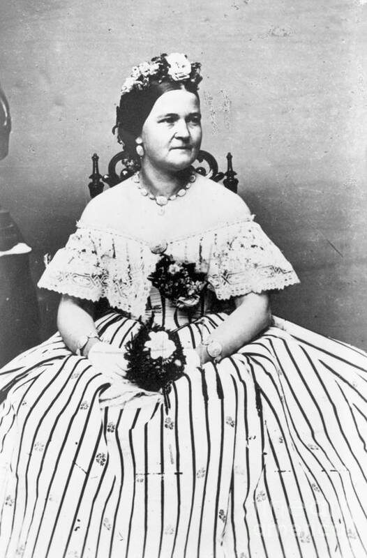 Mary Todd Lincoln Art Print featuring the photograph Formal Portrait Of Mary Todd Lincoln by Bettmann