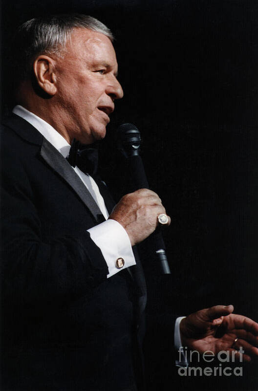 Singer Art Print featuring the photograph Frank Sinatra At Earthquake Benefit by Bettmann