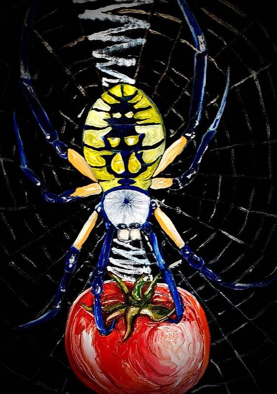 Argiope Art Print featuring the painting Garden Spider by Alexandria Weaselwise Busen