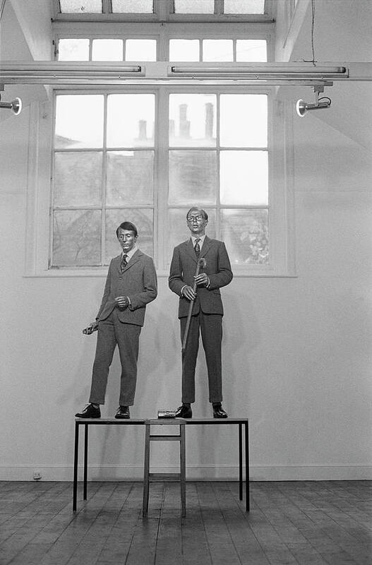 Music Art Print featuring the photograph Gilbert And George Premiere by Chris Morphet