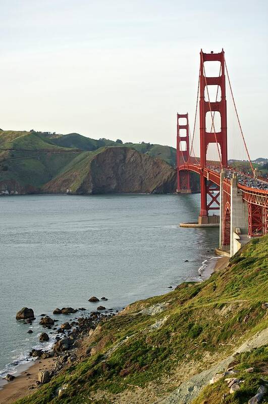 San Francisco Art Print featuring the photograph Golden Gate Bridge With View To Marin by Moodboard