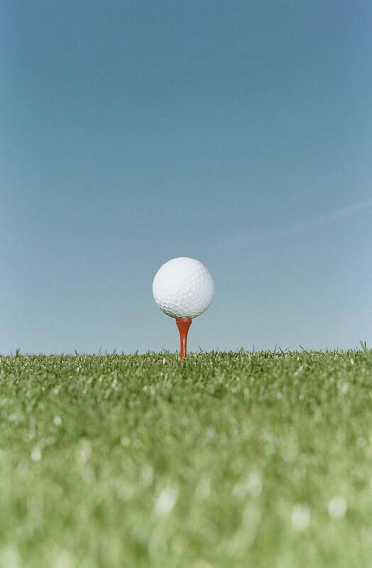 Grass Art Print featuring the photograph Golf Ball On Tee by Sean Justice