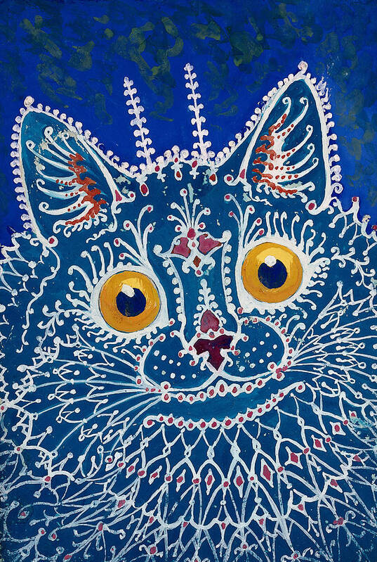 Cat Art Print featuring the painting Gothic Cat by Louis Wain