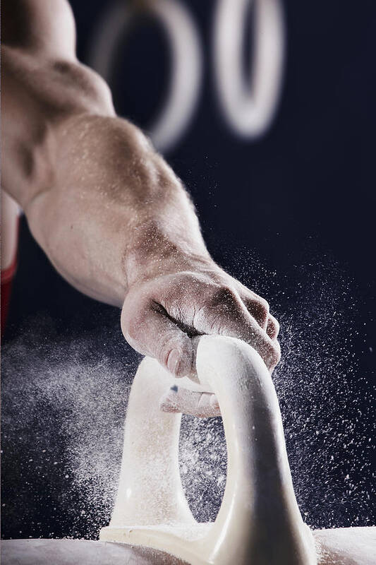 People Art Print featuring the photograph Gymnast Gripping To A Pommel Horse by Oliver Rossi