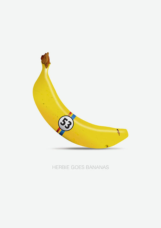Movie Poster Art Print featuring the digital art Herbie Goes Bananas by Movie Poster Boy
