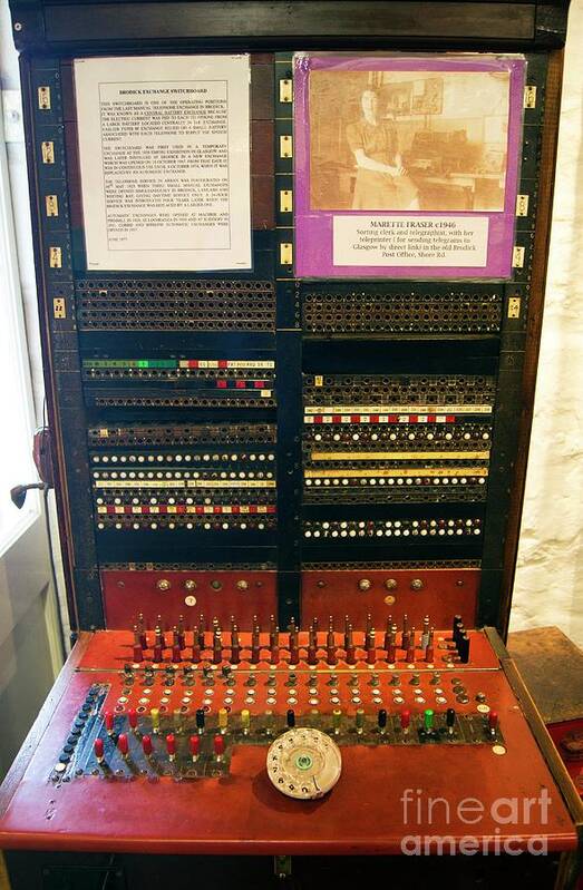 Switchboard Art Print featuring the photograph Historic Telephone Switchboard. by Mark Williamson/science Photo Library