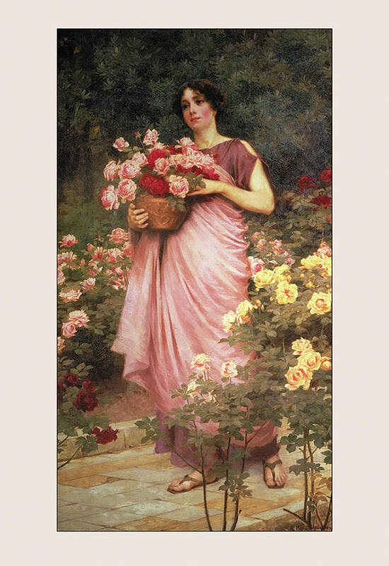 Flowers Art Print featuring the painting In a Garden of Roses by Richard Willes Maddox