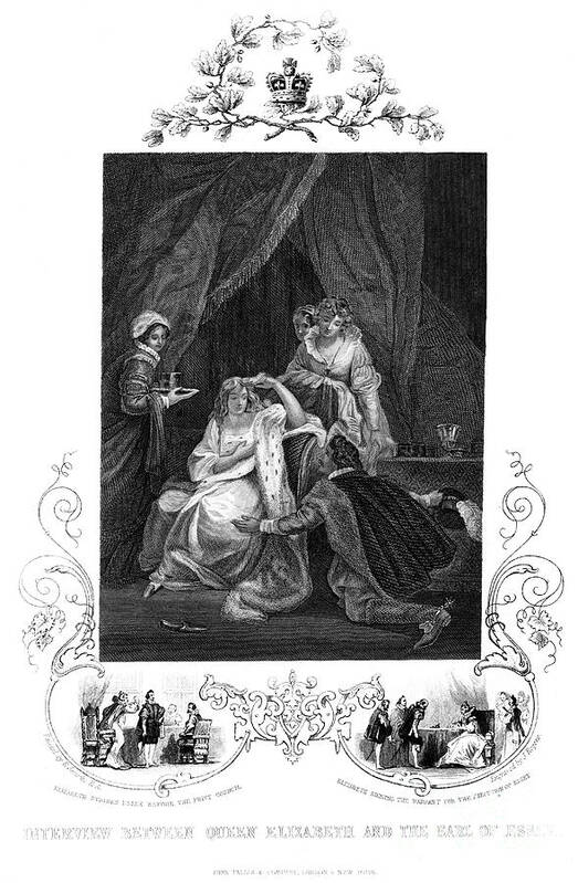Engraving Art Print featuring the drawing Interview Between Queen Elizabeth by Print Collector