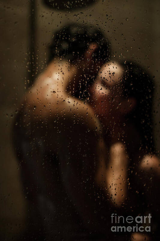 Intimate Young Couple In Shower Art Print by Westend61 