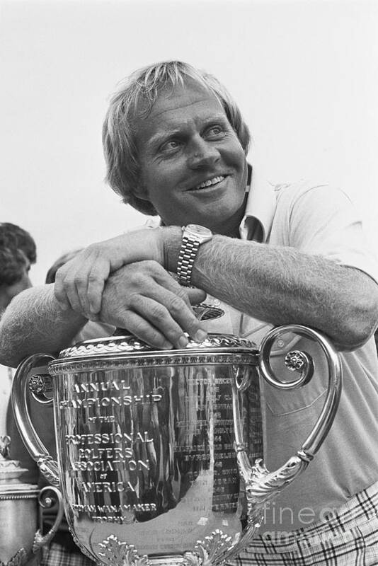 People Art Print featuring the photograph Jack Nicklaus With Pga Cup by Bettmann