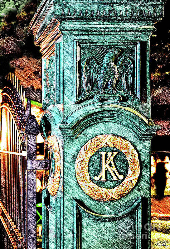 Keeneland Art Print featuring the digital art Keeneland Gatepost Sketch by CAC Graphics