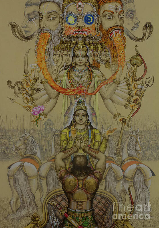 Krishna Art Print featuring the painting Krishna avatar by Vrindavan Das