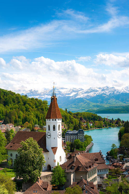 Landscape Art Print featuring the photograph Landscape Of The Historic City Of Thun by Prasit Rodphan