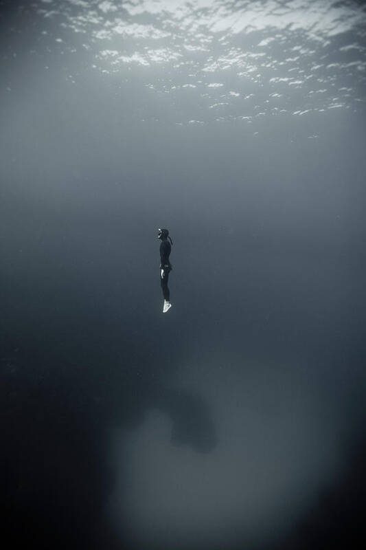 Underwater Art Print featuring the photograph Man In Underwater by Underwater Graphics