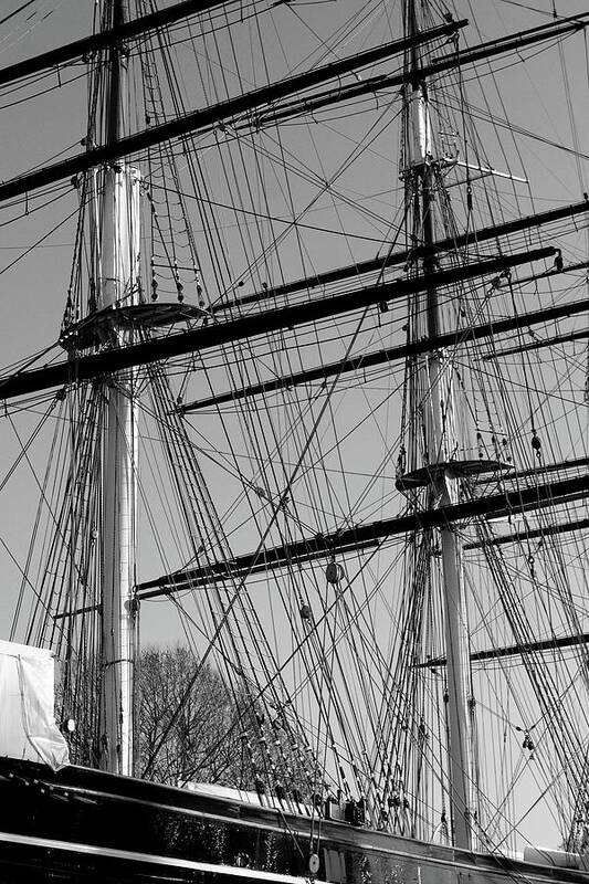 Ship Art Print featuring the photograph Masts and Rigging of the Cutty Sark by Aidan Moran