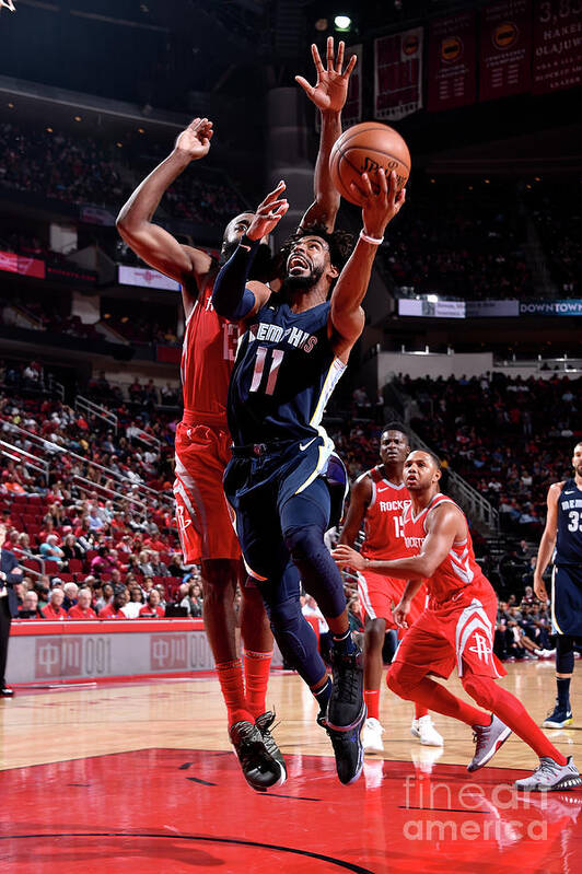 Mike Conley Art Print featuring the photograph Memphis Grizzlies V Houston Rockets by Bill Baptist