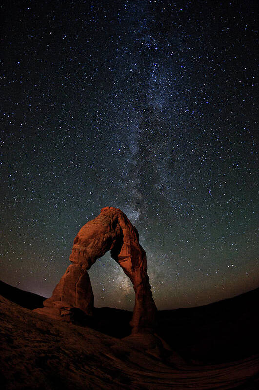 Scenics Art Print featuring the photograph Milky Way Over Delicate Arch, Arches by Enrique R. Aguirre Aves