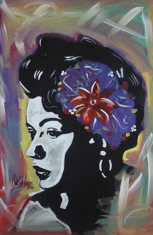 Billie Holiday Art Print featuring the painting Miss Holiday by Antonio Moore