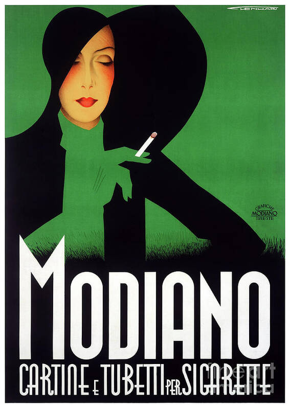Vintage Art Print featuring the drawing Modiano Italy Vintage Poster Restored 1936 by Vintage Treasure