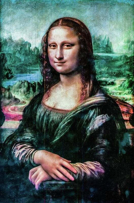 Mona Lisa Art Print featuring the mixed media Mona Lisa by Teresa Trotter