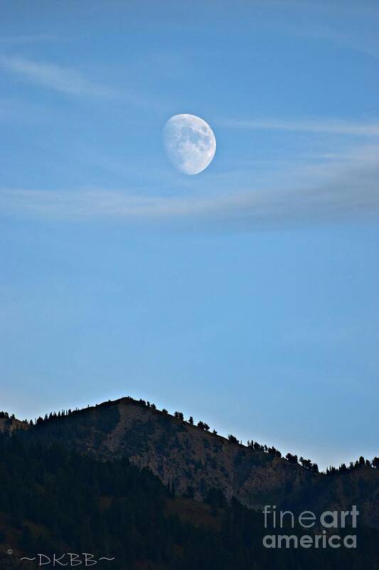 Moon Art Print featuring the photograph Moon Over the Mountains by Dorrene BrownButterfield