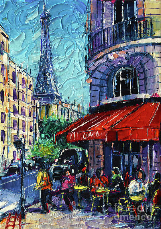 Morning In Paris Art Print featuring the painting Morning In Paris by Mona Edulesco