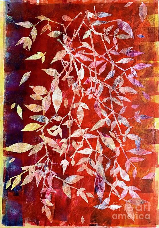 Leaves Art Print featuring the painting Natures Treasures 2 by Sherry Harradence