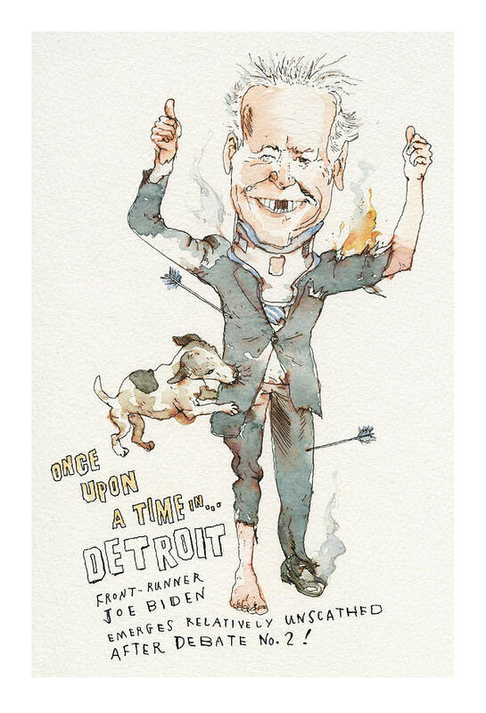 Captionless Art Print featuring the painting Once Upon a Time . . . in Detroit by Barry Blitt