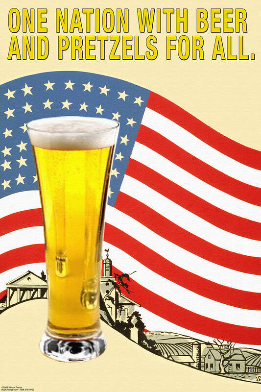 Pledge Art Print featuring the painting One Nation with Beer & Pretzels for All by Wilbur Pierce