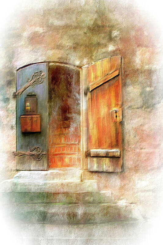 Open Door Art Print featuring the mixed media Open Door by Mary Timman