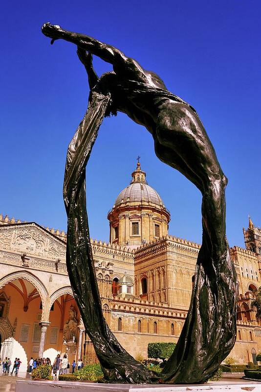 Palermo Art Print featuring the photograph Palermo Cathedral Plaza by Martyn Boyd