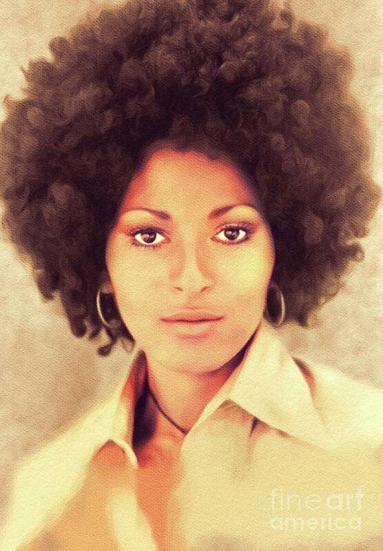 Pam Art Print featuring the painting Pam Grier, Hollywood Legend by Esoterica Art Agency