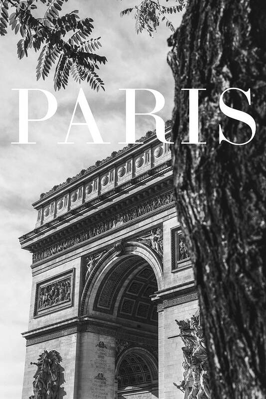 Arc De Triomphe Art Print featuring the photograph Paris Text 7 by 1x Studio Iii
