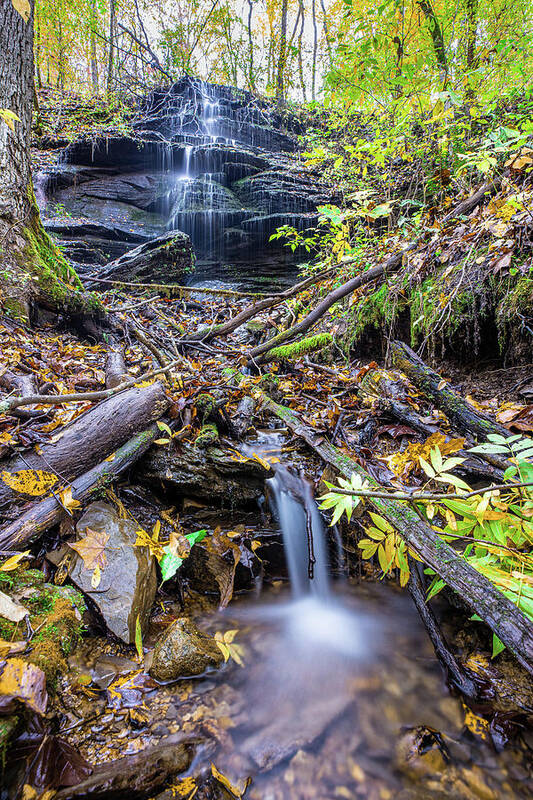 Fall Hollow Art Print featuring the photograph Peaceful Waterfalls by Jordan Hill