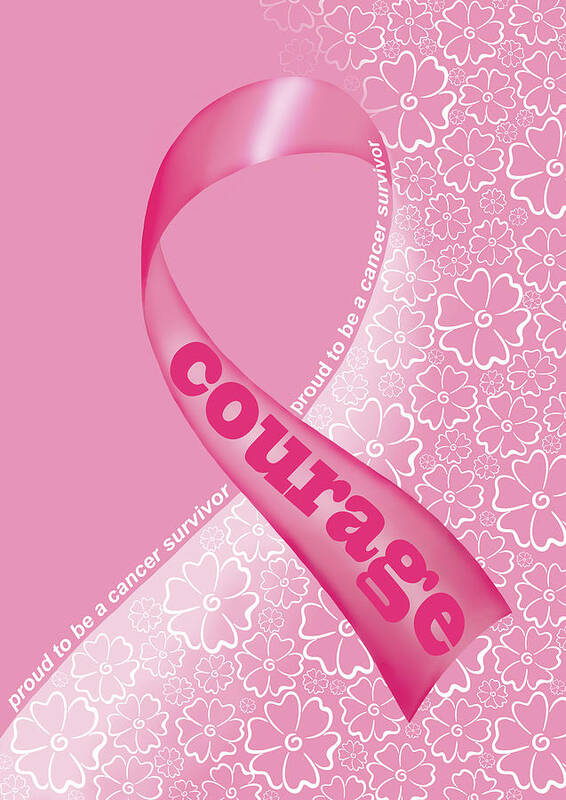 Think Pink Art Print featuring the digital art Pink Courage II by Olga And Alexey Drozdov