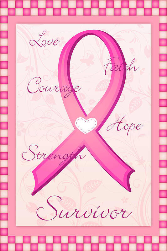 Breast Cancer Awareness Art Print featuring the digital art Pink by Melanie Parker