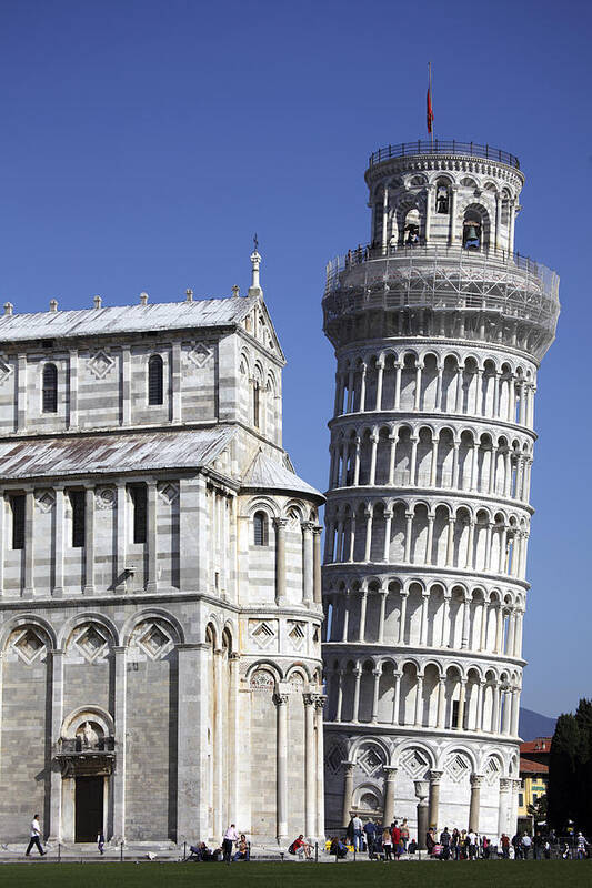 Arch Art Print featuring the photograph Pisa Cathedral With Leaning Tower In by Bruce Yuanyue Bi