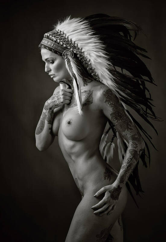Fine Art Nude Art Print featuring the photograph Pocahontas by Ross Oscar