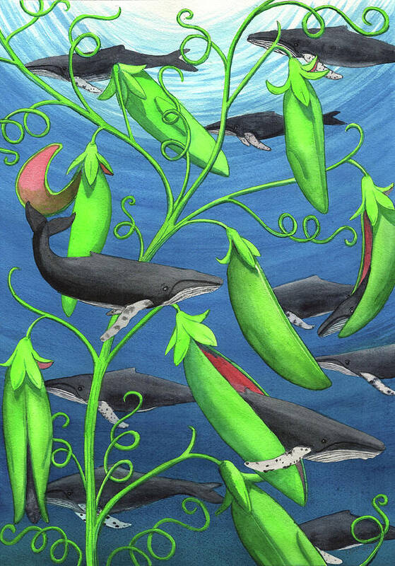 Whale Art Print featuring the painting Pods by Catherine G McElroy