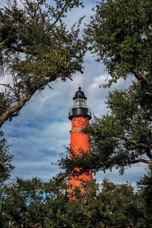 Barberville Roadside Yard Art And Produce Art Print featuring the photograph Ponce Inlet Lighthouse by Tom Singleton