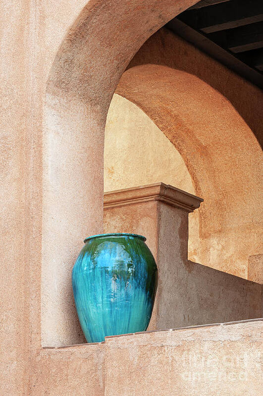 Southwest Art Print featuring the photograph Pottery and Archways by Sandra Bronstein