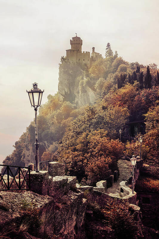 San Marino Art Print featuring the photograph Pretty autumn morning in San Marino by Jaroslaw Blaminsky