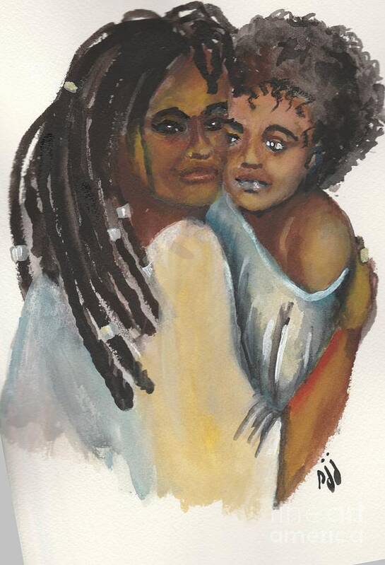 African-american Art Print featuring the painting Queen Love by Saundra Johnson