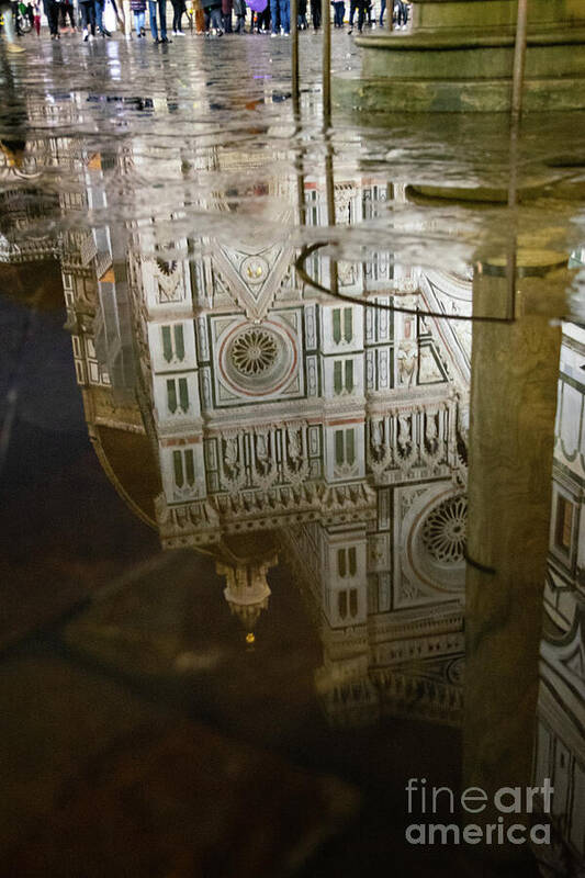 Wayne Moran Photography Art Print featuring the photograph Reflections el Duomo The Florence Italy Cathedral by Wayne Moran