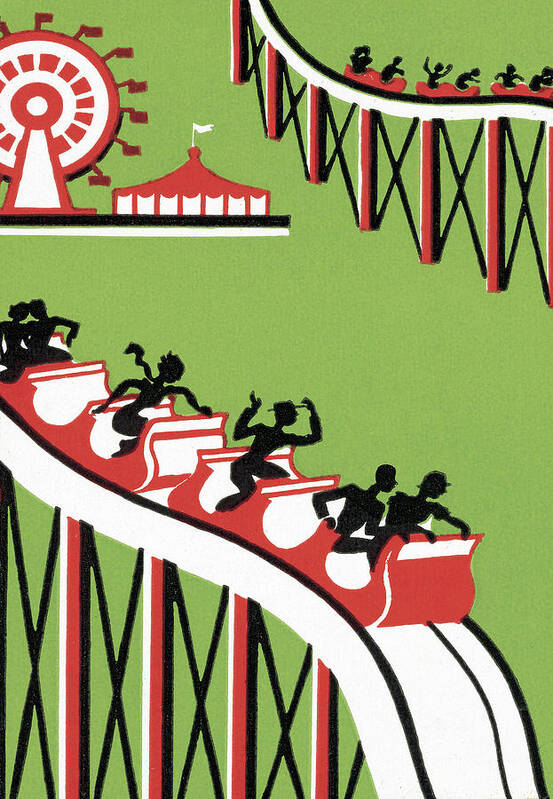 Amusement Park Art Print featuring the drawing Rollercoaster by CSA Images