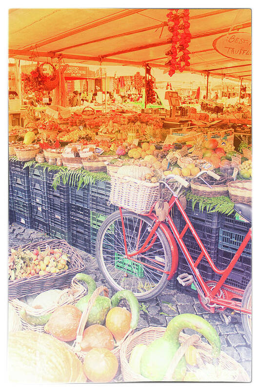 Red Bike Art Print featuring the photograph Rome 4 by Becqi Sherman