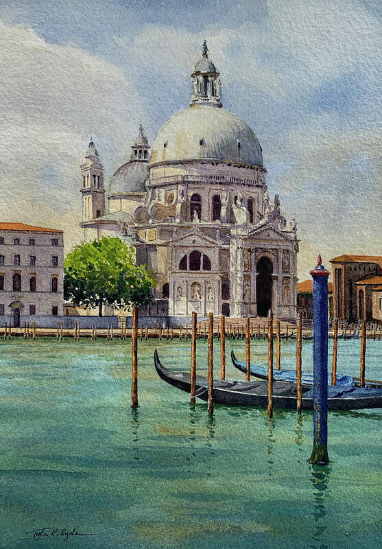 Venice Art Print featuring the painting Santa Maria della Salute by Tyler Ryder