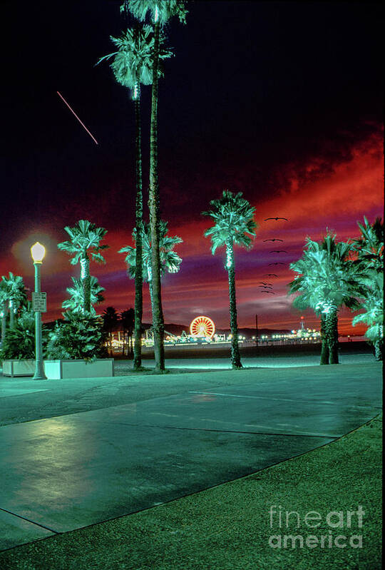 Santa Monica Pier Art Print featuring the photograph Santa Monica Pier Landmark by David Zanzinger